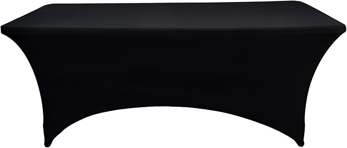 6-Pack 4ft Spandex Black Table Covers - Image 7