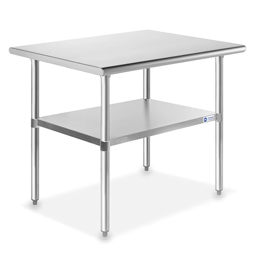 GRIDMANN Stainless Steel Work Table 36 x 24 Inches, NSF Commercial Kitchen Prep by GRIDMANN