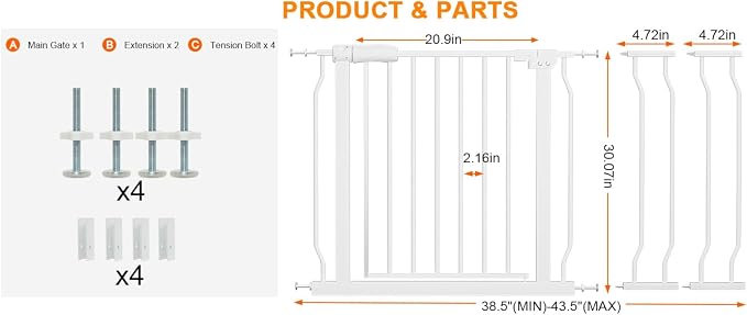 Wide Baby Gate for Stairs, Hallways - Image 2