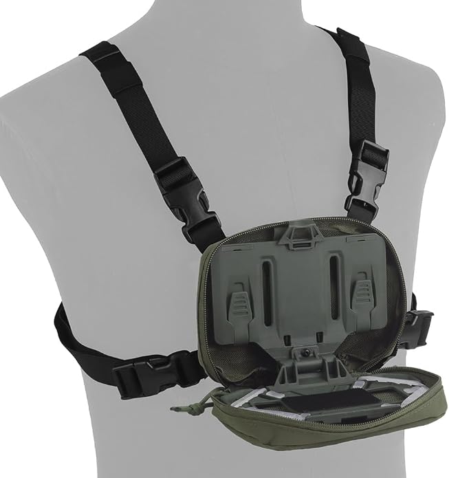 FoldPanel Tactical Chest Vest Pouch Set, Chest Rig Phone Mount as 4.7-6.7" by Let+Me+Be