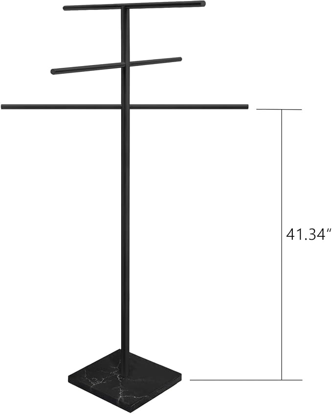 Marble Base Outdoor Standing Towel Rack - Image 2