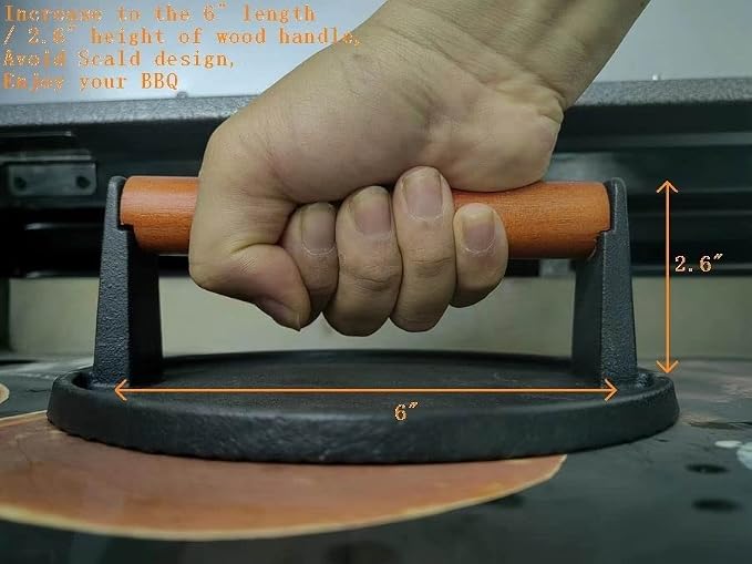 Firsgrill 2-Pack Burger Press 7.08" Round, Heavy-Duty Cast Iron Smash Burger - Image 3