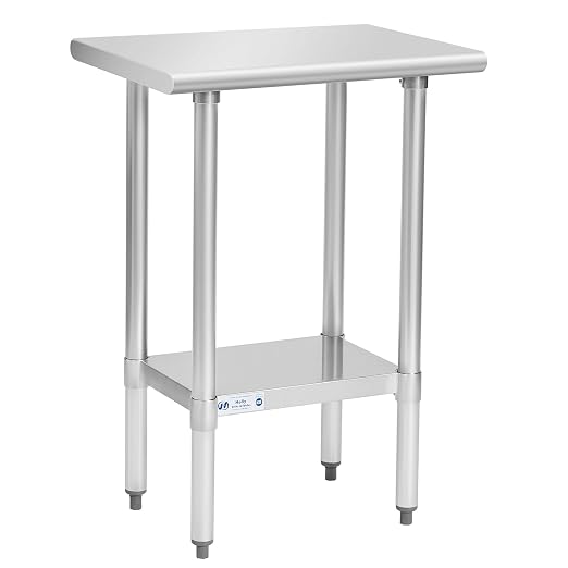 Hally Stainless Steel Table for Prep & Work 18 x 24 Inches, NSF Commercial by HallySinksTablesH