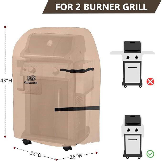 Oneness 32 inch Waterproof Weather Resistant BBQ Gas Grill Cover - Image 2