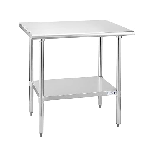Hally Stainless Steel Table for Prep & Work 24 x 36 Inches, NSF Commercial by HallySinksTablesH