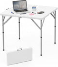 HLPB 34'' Square Folding Card Table, Fold-in-Half Portable Dining Table by HLPB