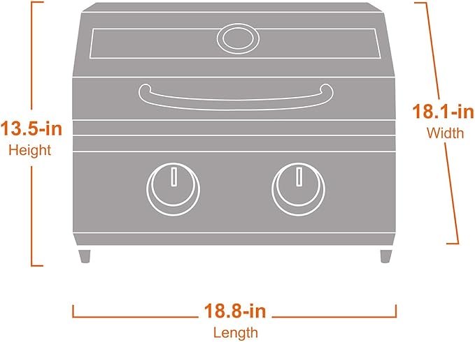Portable Propane Gas Grill 2-Burner Tabletop Clearview® Monument Grills - Image 3