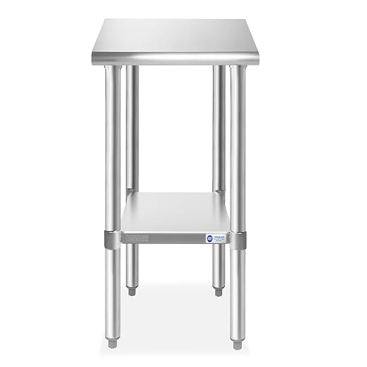 GRIDMANN Stainless Steel Work Table 12 x 24 Inches, NSF Commercial Kitchen Prep - Image 2