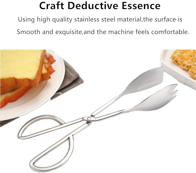 Buffet Tongs, 10.3-Inch Stainless Steel Serving Tongs, Silver, Set of 2