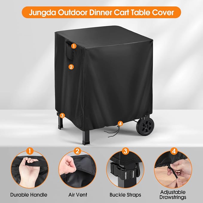 Outdoor Prep Table Cover for Inkmin Double-Shelf Movable Dining Cart Table - Image 3