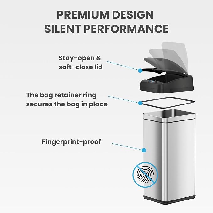 iTouchless 50 Liter / 13 Gallon Kitchen Trash Can - Image 6
