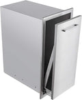 TIANAI 14" Single Pull-Out Trash Drawer Stainless Steel Outdoor Kitchen Trash by TIANAI
