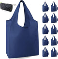 BeeGreen Navy Blue Reusable Grocery Bags Bulk 10 Packs, Kitchen Reusable by BeeGreen