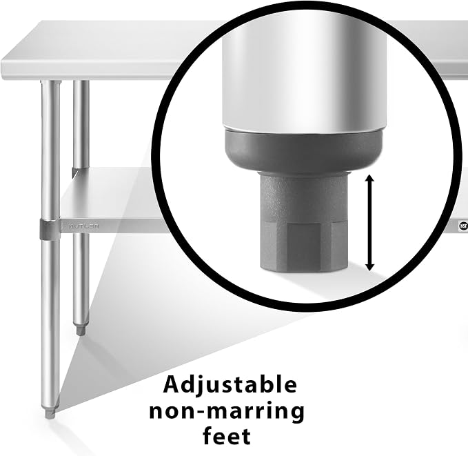 KUTLER Stainless Steel Table 24 x 48 Inches, NSF Heavy Duty Commercial Kitchen - Image 6