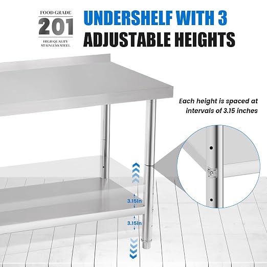 Stainless Steel Table for Prep & Work - Image 8