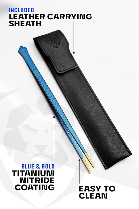 Small Precision Tongs with Micro-Teeth Tips, High-Carbon Steel