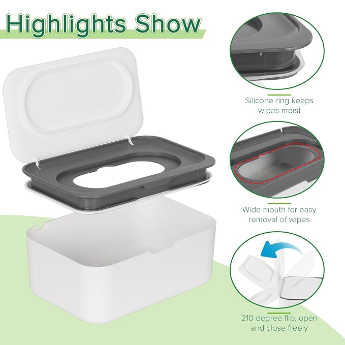 2 Pack Baby Wipes Dispenser, Wipes Case Baby Wipe Holder Keeps Wipes Fresh - Image 3