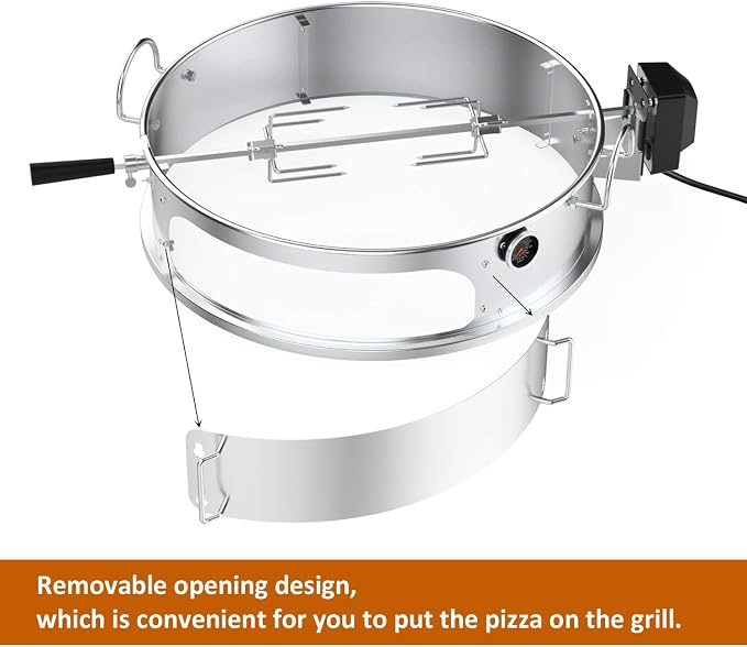 onlyfire Stainless Steel Multi-purpose Rotisserie and Pizza Combo Kit - Image 7