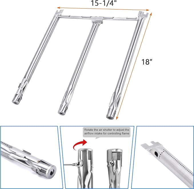 Gassaf 15.3inch Flavorizer bars and 18inch Burner Tube Set Replace - Image 2
