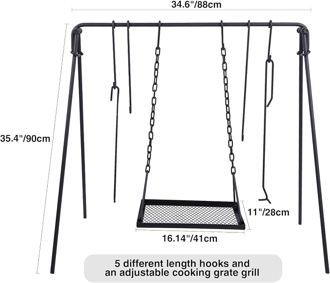 REDCAMP Swing Outdoor Campfire Grill Stand - Image 6