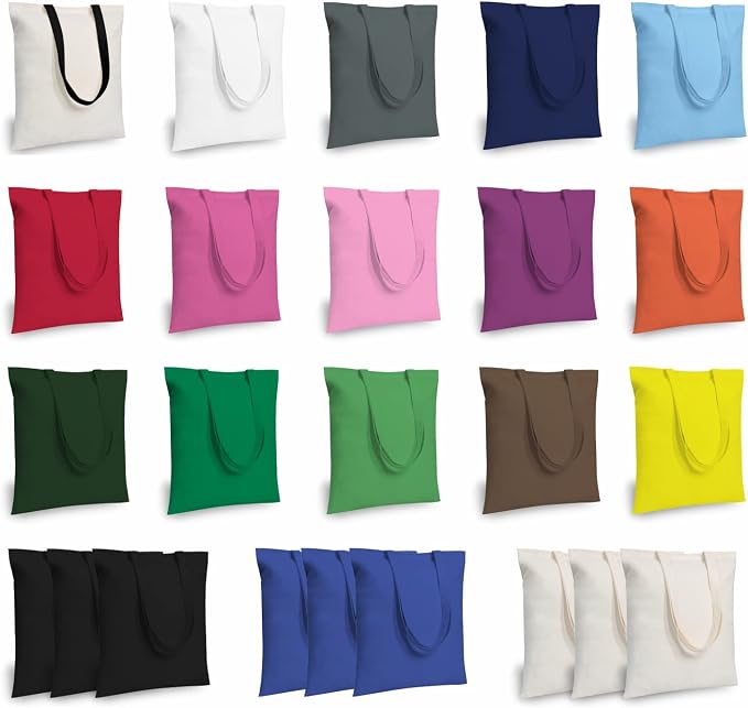 TOPDesign 24-Pack Economical 16"x15" Cotton Tote Bag, Lightweight Medium by TOPDesign