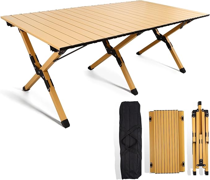Folding Camping Table, Lightweight Roll-Up Table Aluminum Low Portable Picnic by ROLLINGSURFER