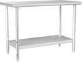 HARDURA All Stainless Steel Table 24X48 Inches Metal Table Commercial Kitchen by HARDURA