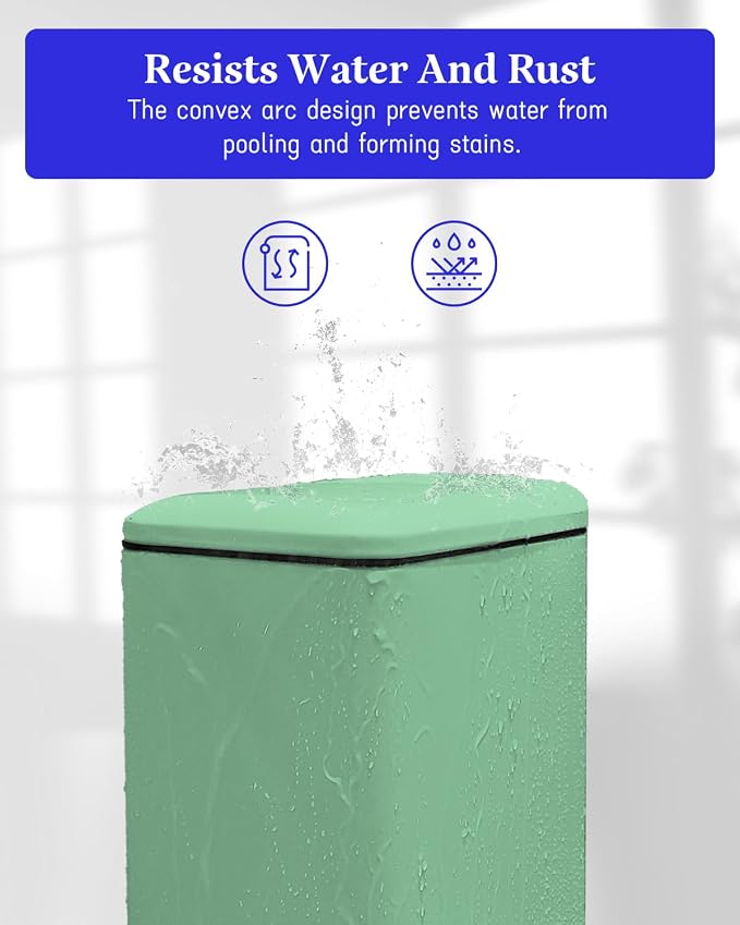 JM.YIPENG Bathroom Trash Can, 16.7L / 4 Gallon Rectangular Trash Can - Image 7