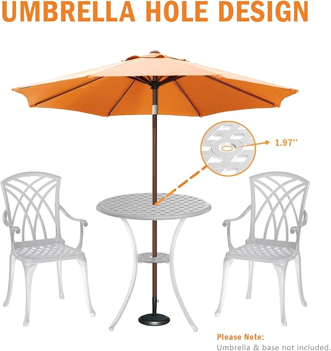 Patio Bistro Set 3 Piece, Cast Aluminum Bistro Set - Image 7