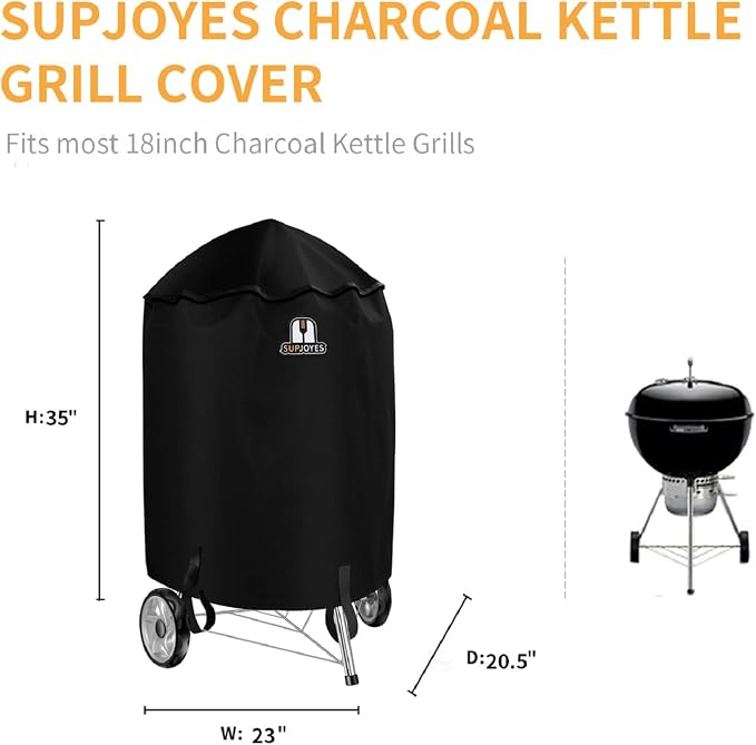 SUPJOYES Grill Cover for Weber Charcoal Kettle, 18 Inch BBQ Grill Covers - Image 2
