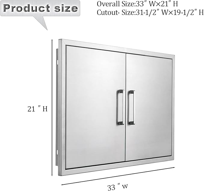 Outdoor Kitchen Door, Stainless Steel BBQ Double Door, Available - Image 2