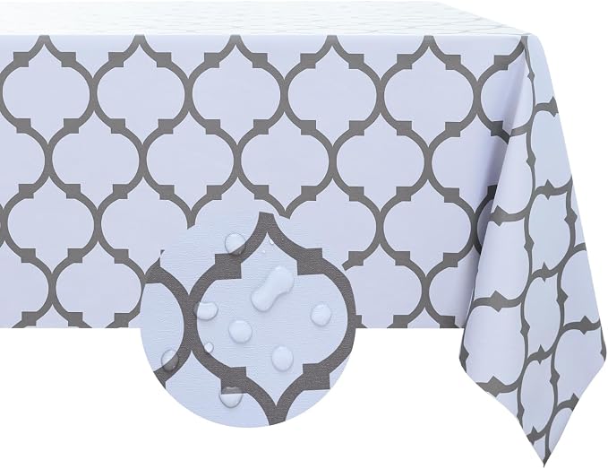 Romanstile Rectangle Plastic Tablecloth, 100% Waterproof Oil-Proof Checkered by Romanstile