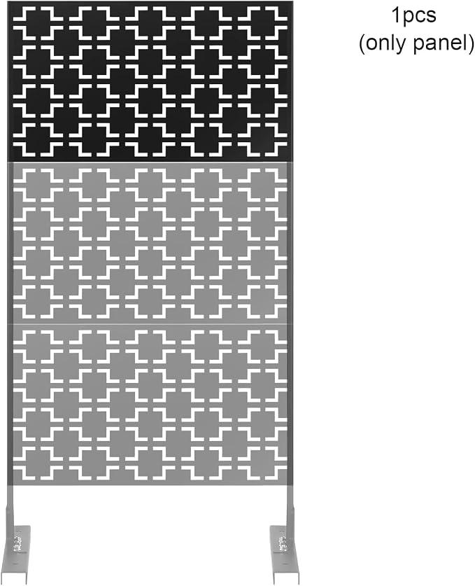 Metal Outdoor Privacy Screen, Freestanding Outdoor Divider Decorative Privacy - Image 5