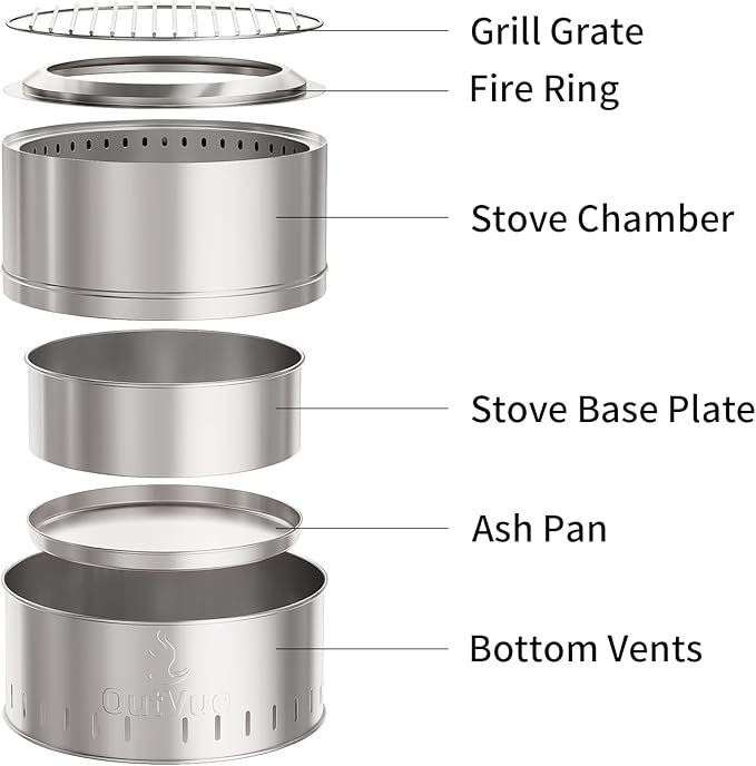 19 inch Stainless Steel Smokeless Fire Pit - Image 5