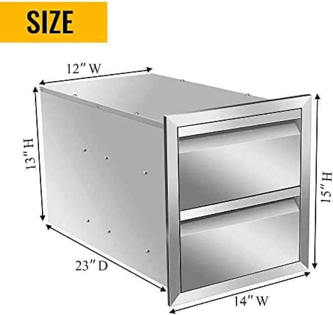 Outdoor Kitchen Drawers, Box Frame Style Flush Mount BBQ Drawer w/Stainless - Image 2