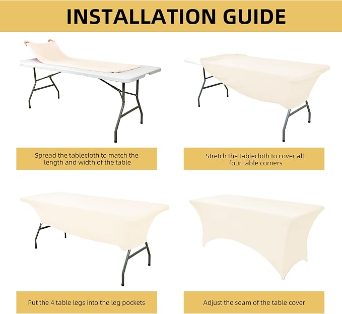 2-Pack 4ft Spandex Table Covers - Image 5