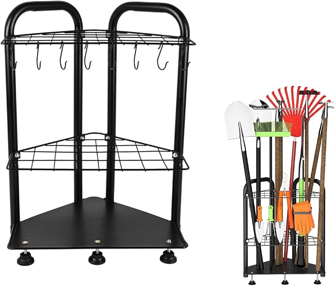 Garden Tool Organizer Rack, Garage Yard Tool Storage and Organization, 2-Tier by shouldbuy