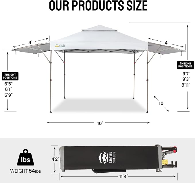 CROWN SHADES 10x10 Pop Up Canopy Tent - Image 7