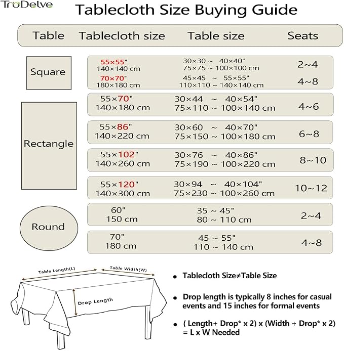 TruDelve 120 Inch Extra Long Tablecloth Beige Striped Tablecloths Washable - Image 7
