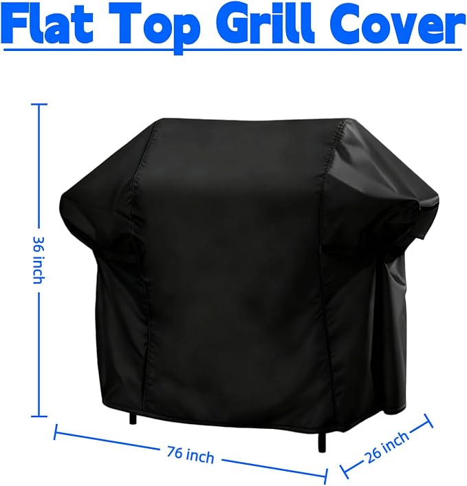 Heavy Duty Waterproof Gas Grill Cover, 76 inch Flat Top Griddle Cover - Image 6