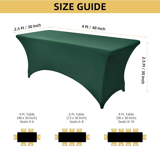 2-Pack 4ft Spandex Table Covers - Image 4
