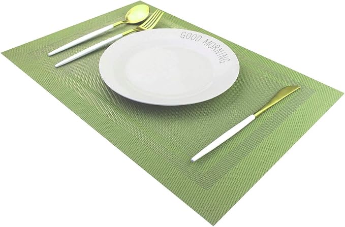 PIGCHCY Heat Insulation Non Slip Plastic Placemats, Washable Easy to Clean - Image 3