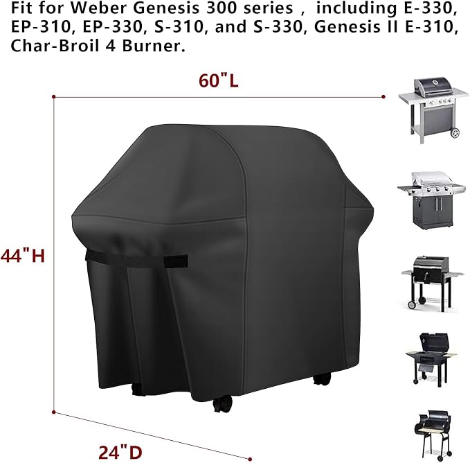 60 Inch Grill Cover, Fits for Weber Genesis, Char-Broil Nexgrill Brinkmann and - Image 2