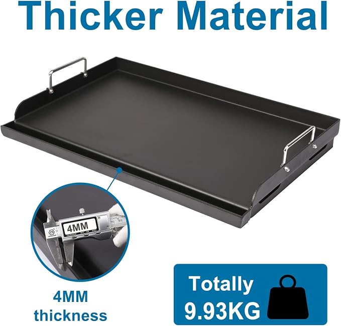 Utheer 25" x 16" Pre-Seasoned Nonstick Cast Iron Griddle - Image 5