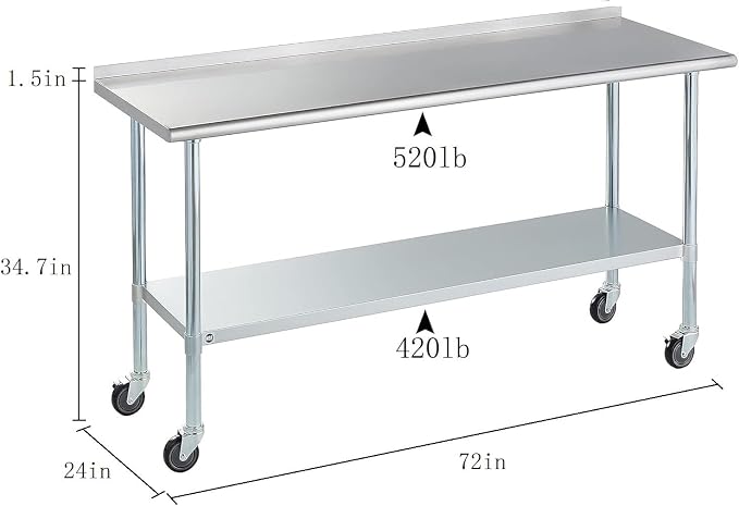 Stainless Steel Table for Prep & Work - Image 3