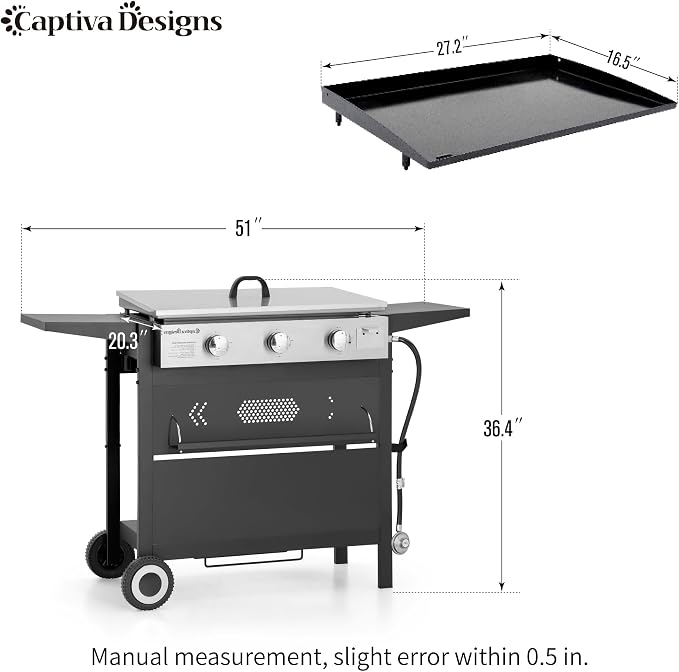 Captiva Designs 27 in Flat Top Griddle Grill - Image 7