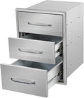 Outdoor Kitchen Drawers 15.7" W x 21.6" H x 17.7" D Flush Mount Triple BBQ by SGOLAN