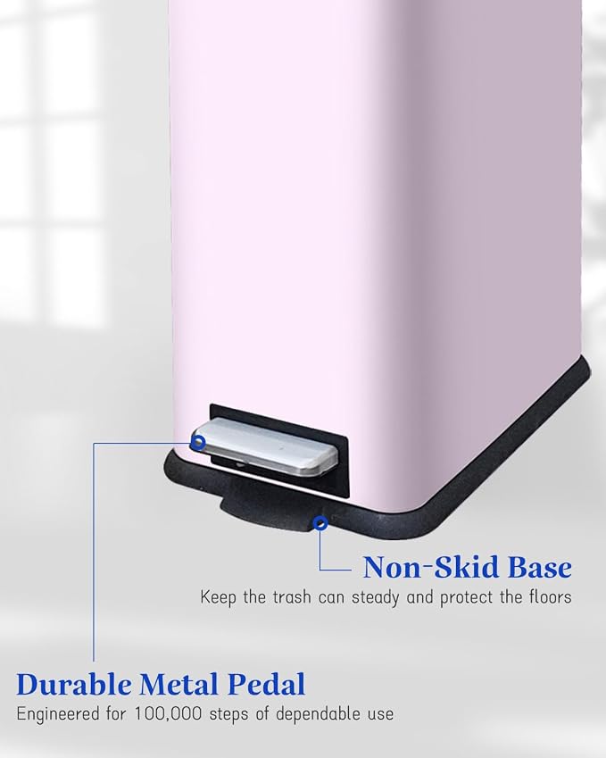 8 Gallon Step Trash Can with Soft Close Lid, 30L Stainless Steel Garbage Can - Image 5