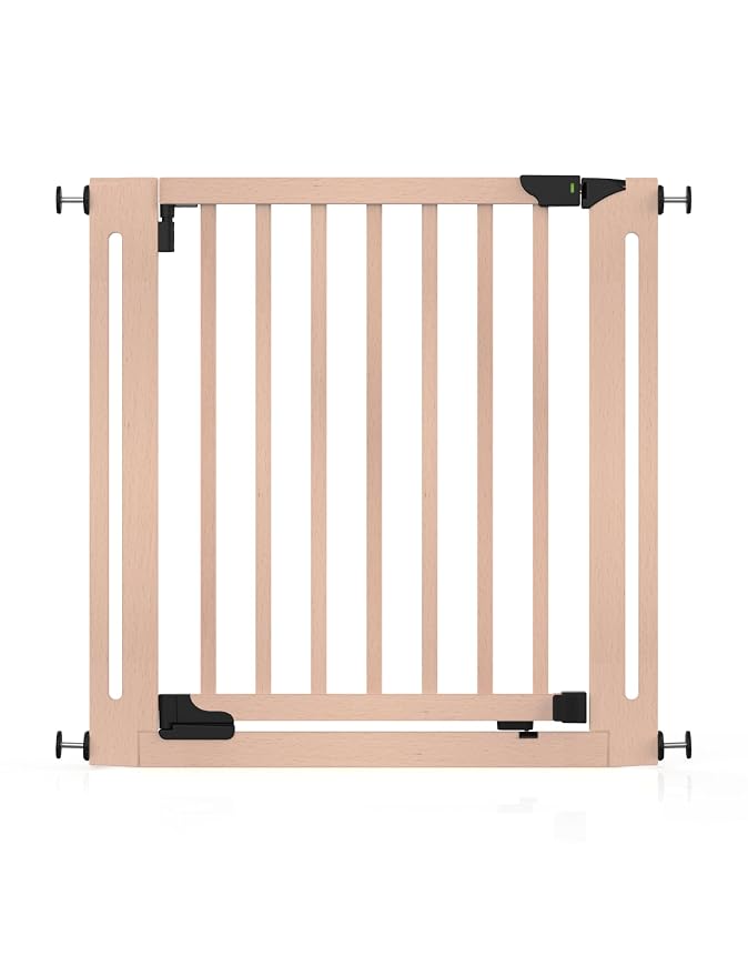 SizeWise™ Wood Pressure Mounted Safety Gate 31.1"-35" | Extra-Wide Passage | by BabyDelight
