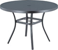 VICLLAX Round Patio Dining Table, 41 inch Metal Outdoor Dining Table by HOME